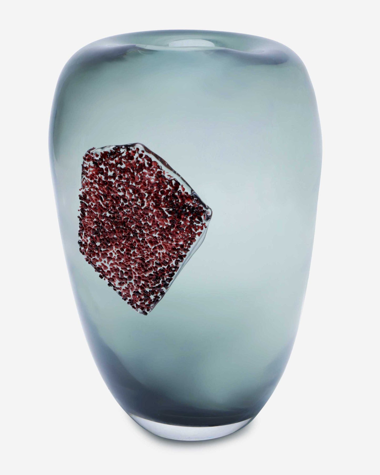Dalian Glory Gray Vase With Glass Block -M