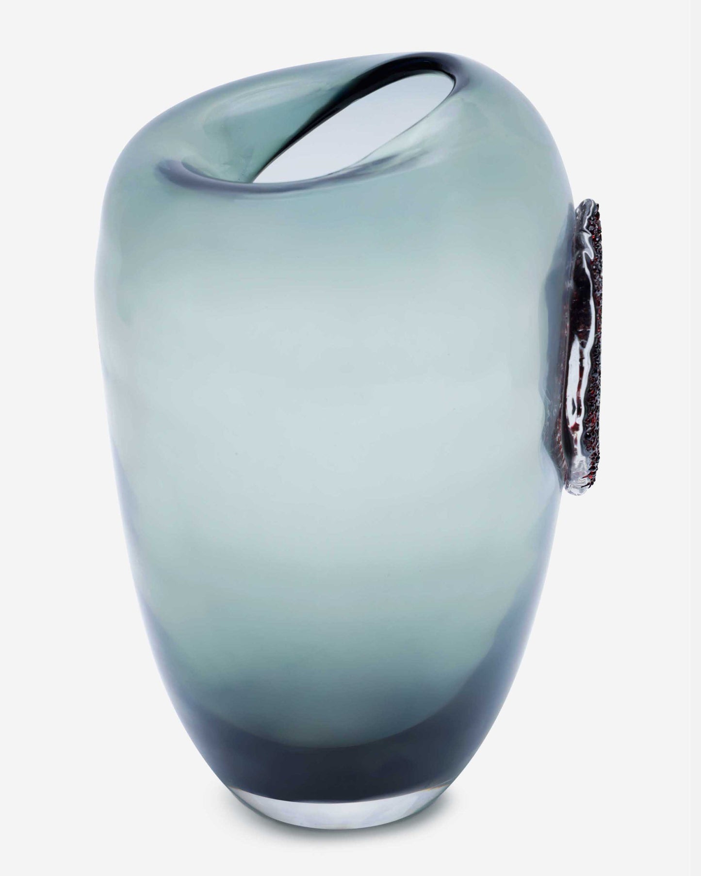 Dalian Glory Gray Vase With Glass Block -M