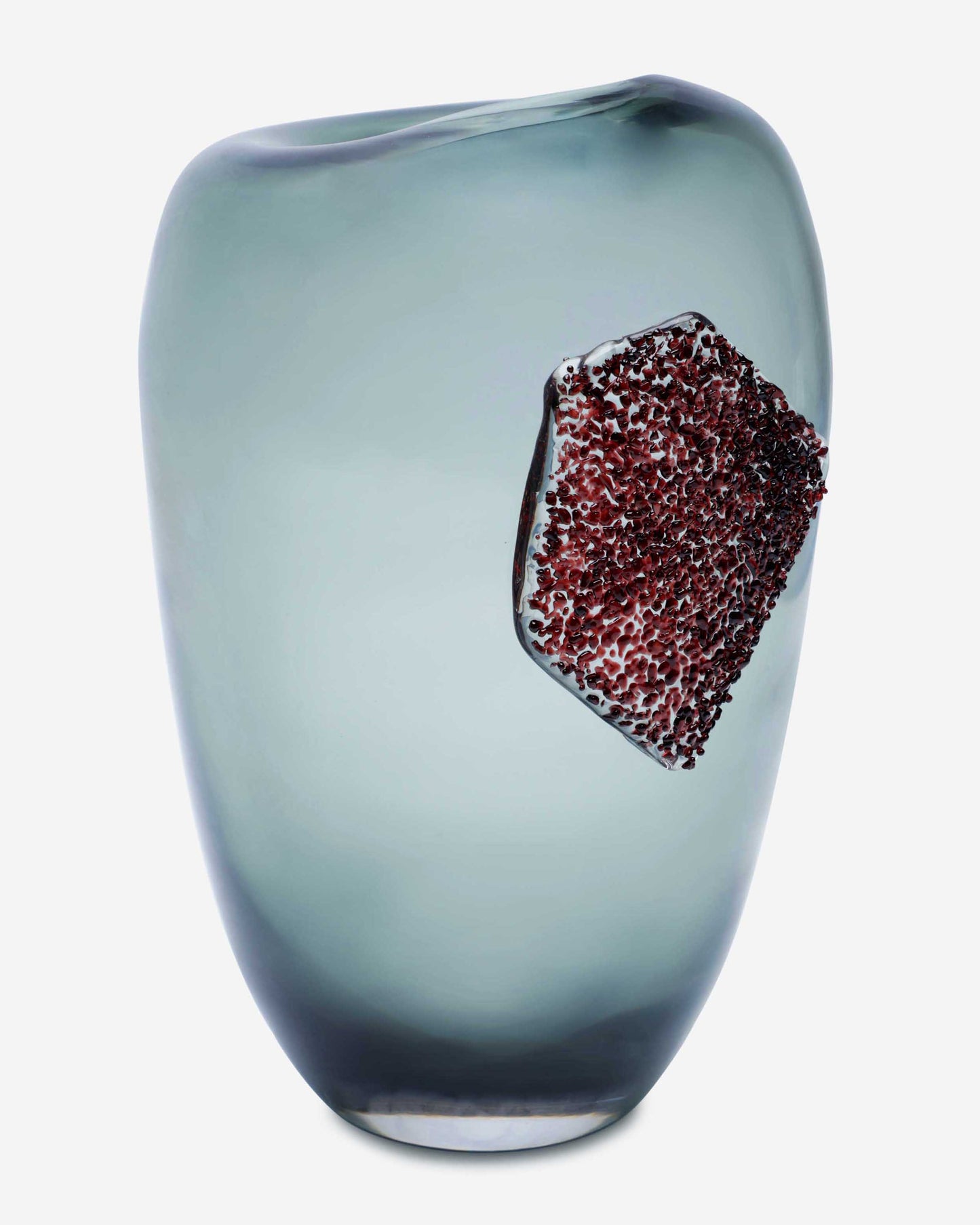 Dalian Glory Gray Vase With Glass Block -M