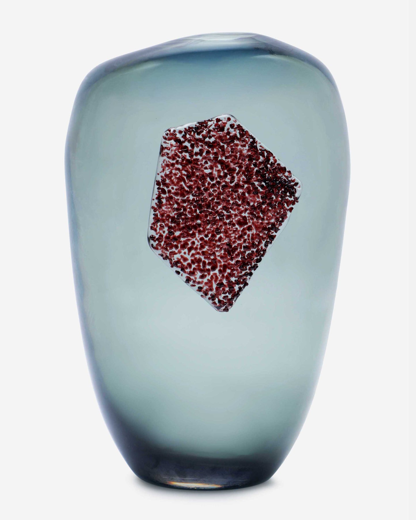 Dalian Glory Gray Vase With Glass Block -M