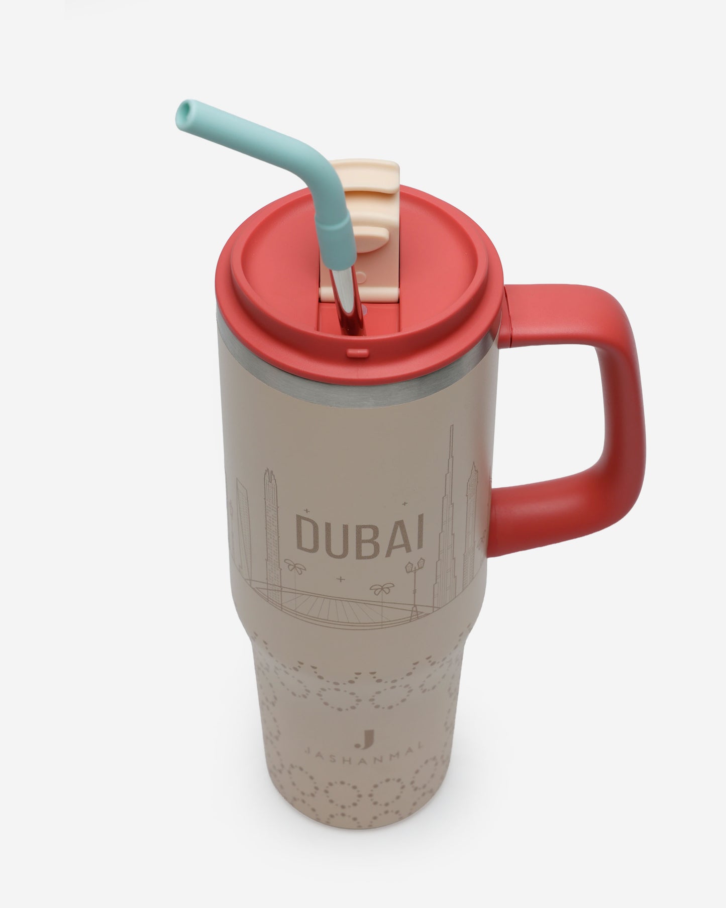 Insulated Tumbler 1.18L with Handle & Steel Straw