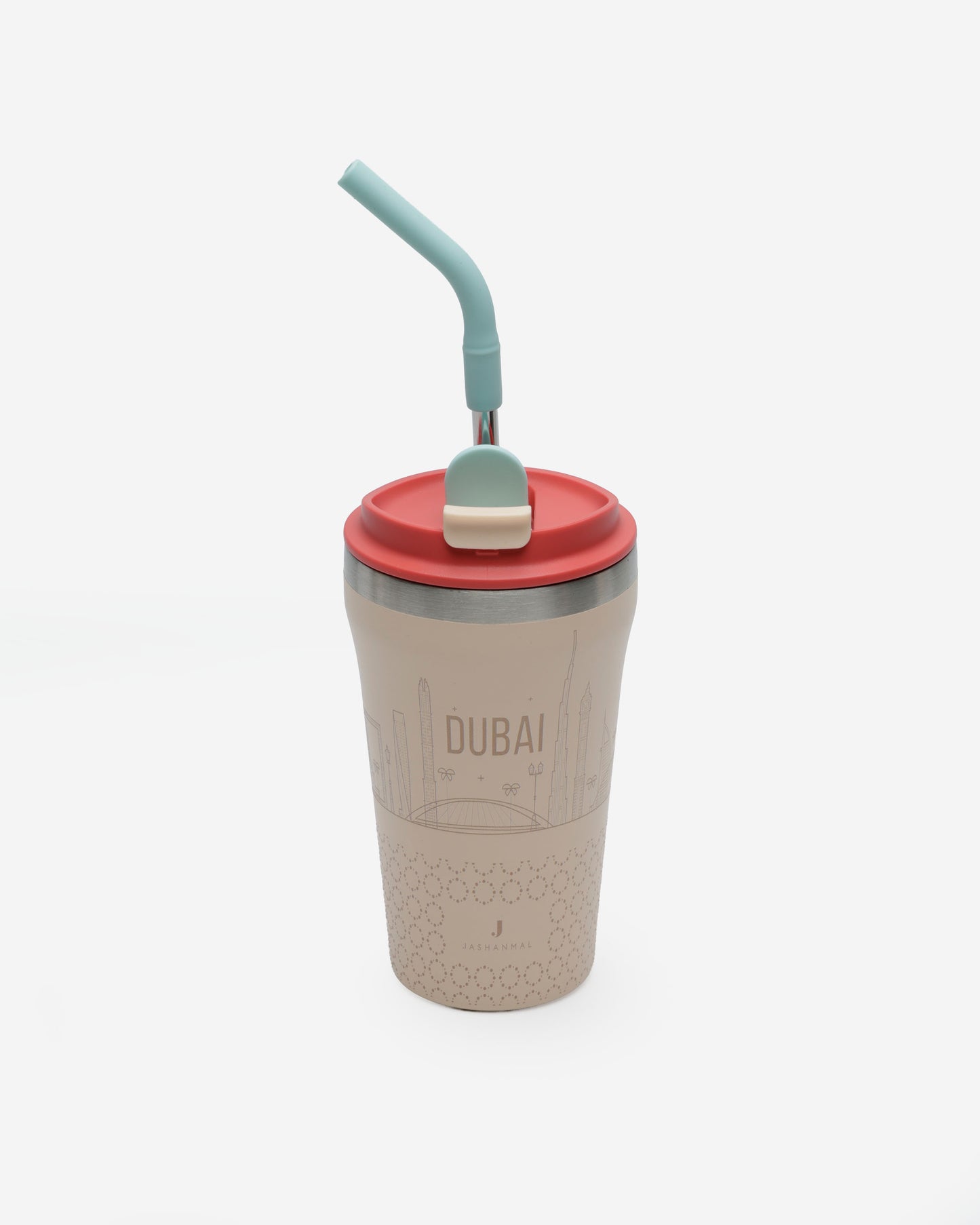 Insulated Coffee Cup 355ML with Steel Straw & Silicone Case