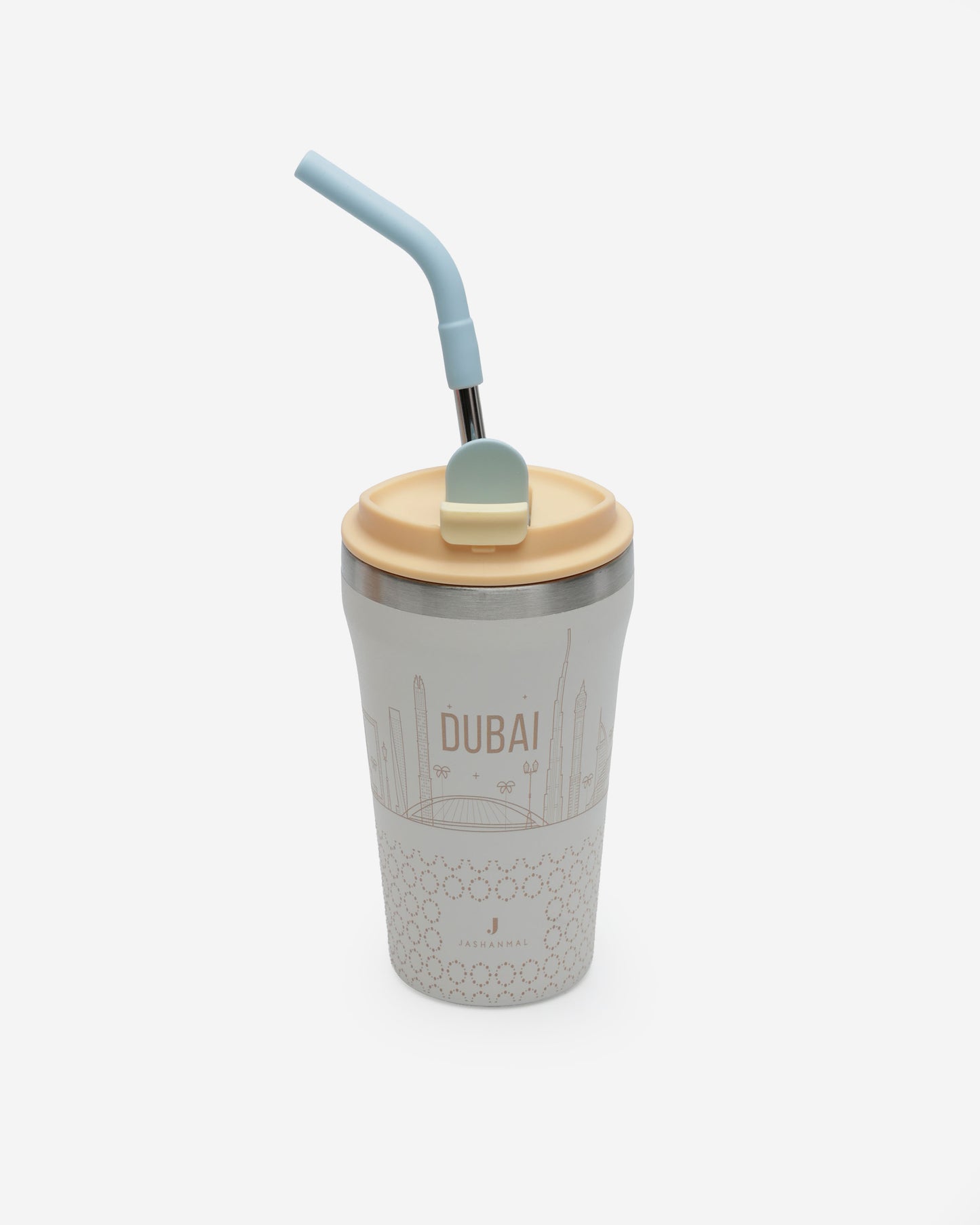 Insulated Coffee Cup 355ML with Steel Straw & Silicone Case – Colour Box