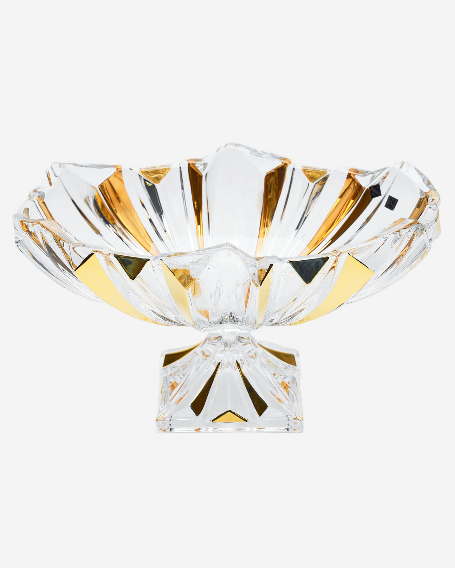 Bohemia Princess Footed Oval Bowl With Gold