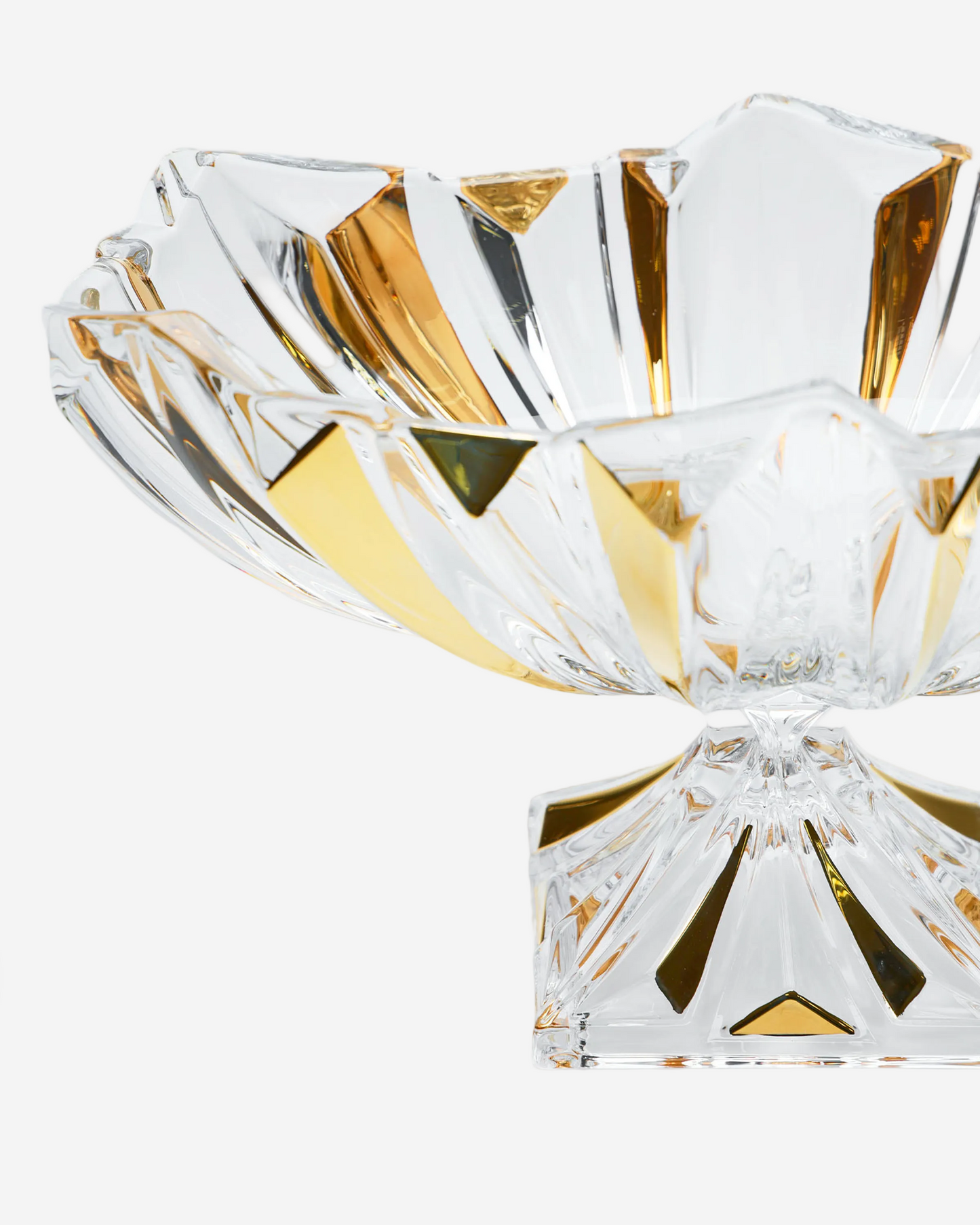 Bohemia Princess Footed Oval Bowl With Gold