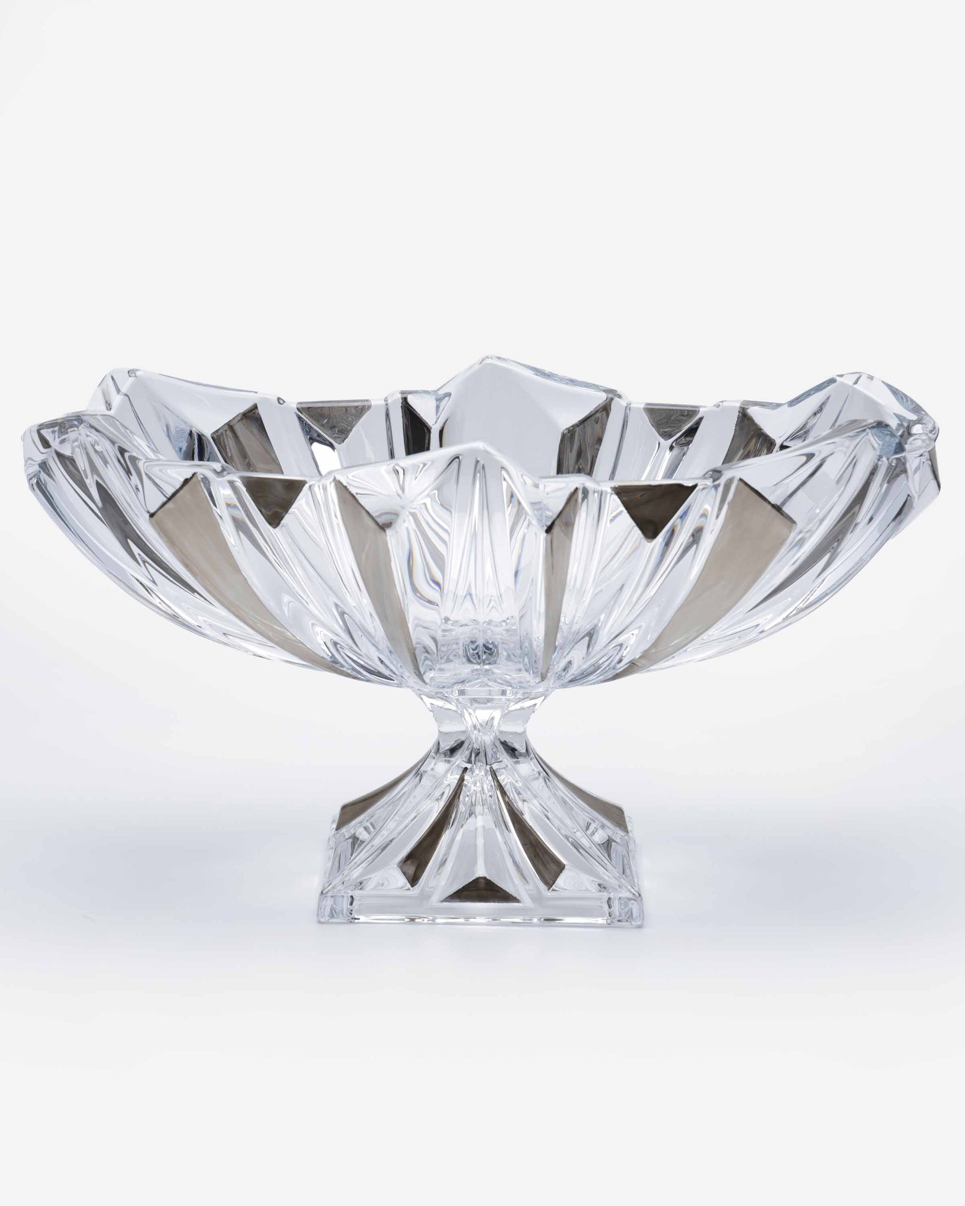 Princess Footed Oval Bowl With Platinum