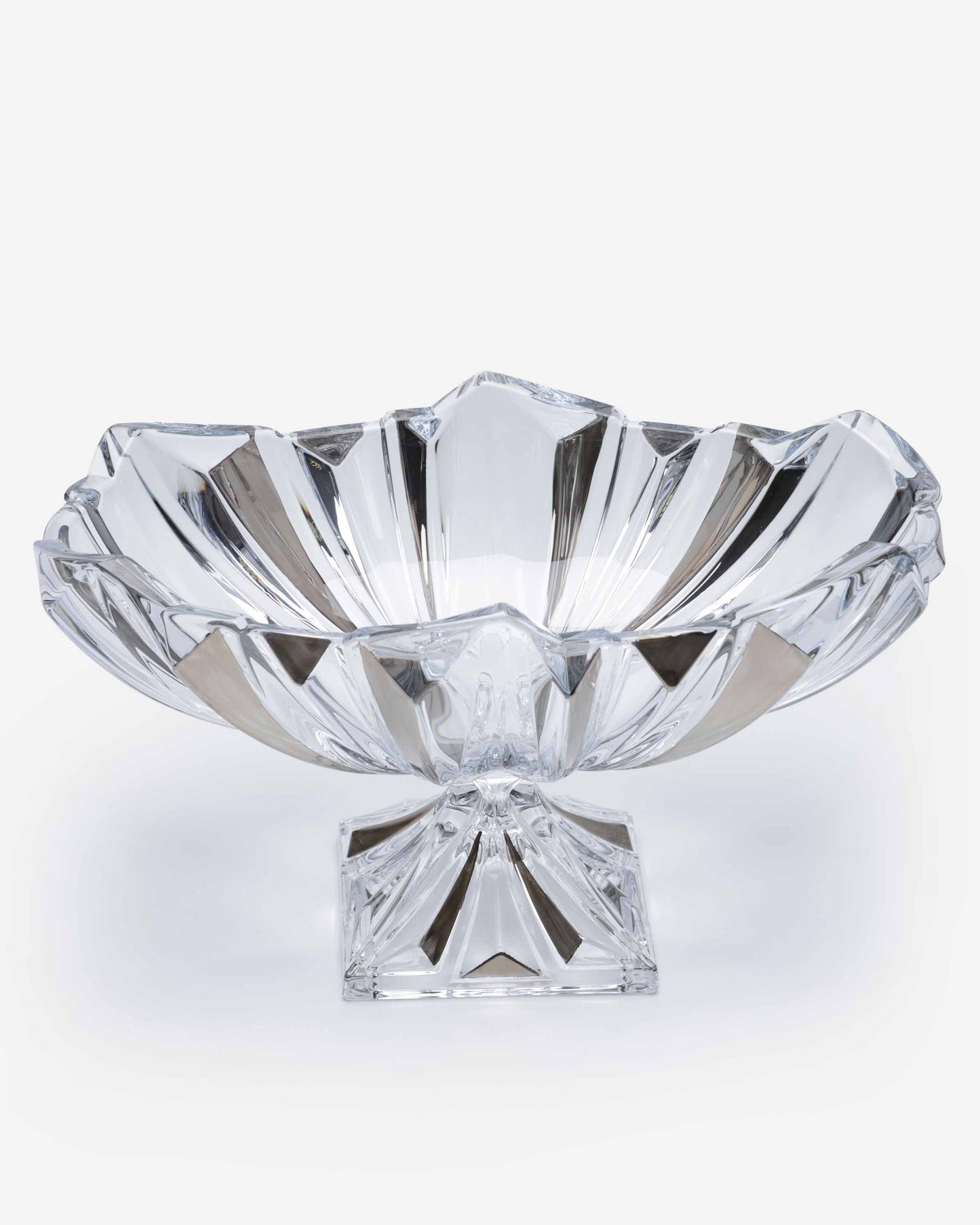 Bohemia Princess Footed Oval Bowl With Platinum