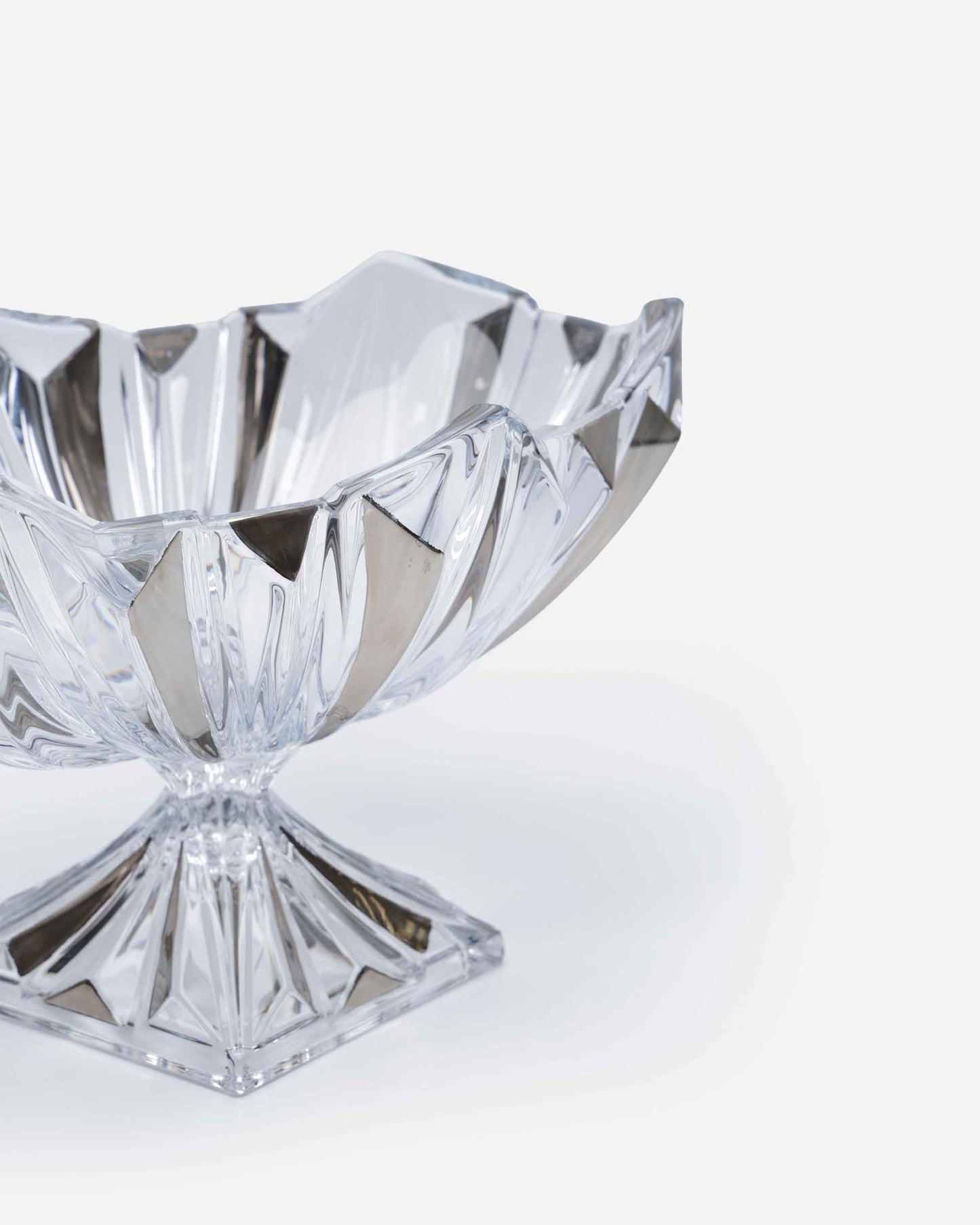 Bohemia Princess Footed Oval Bowl With Platinum