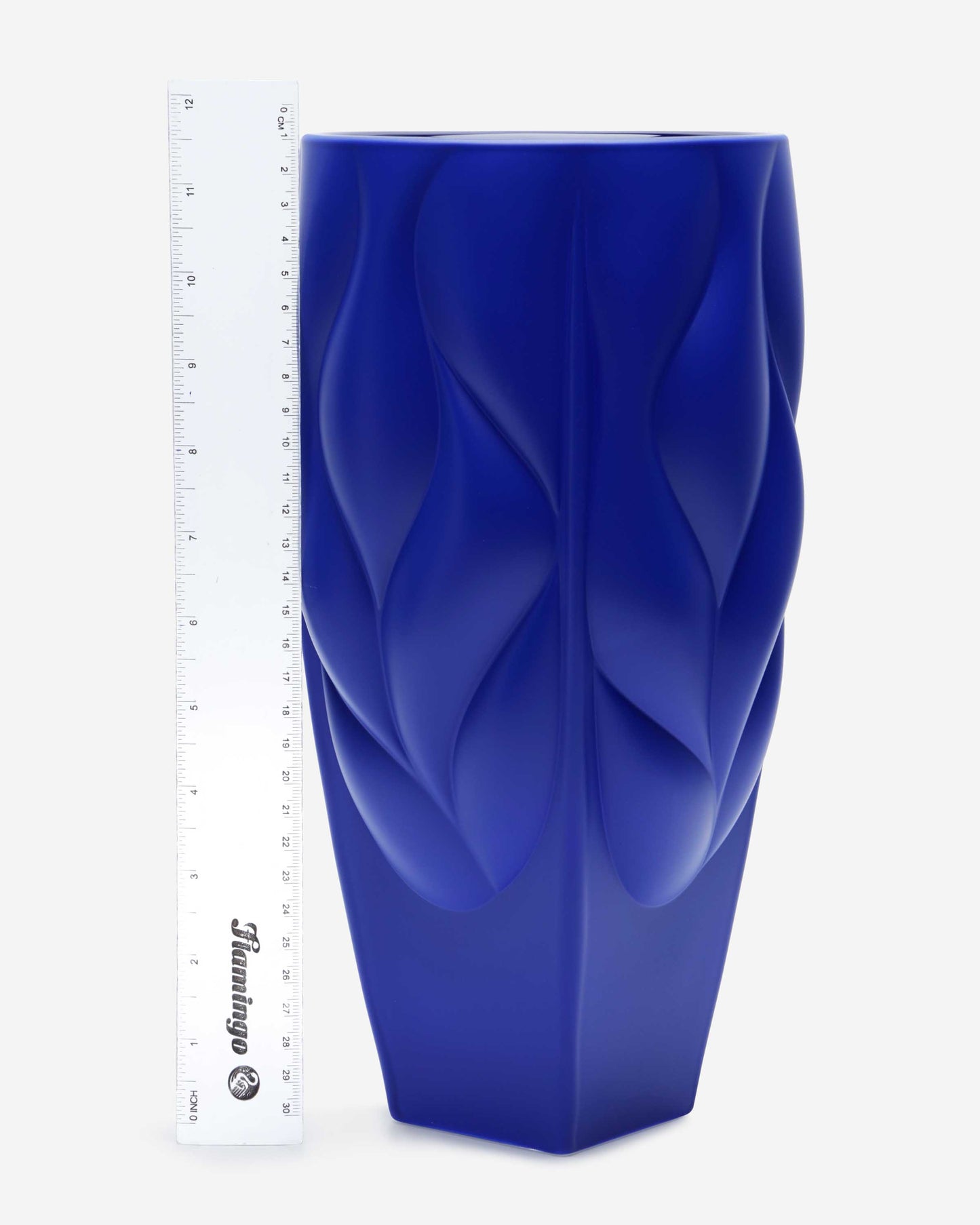 Bohemia Bamboo Vase Type 2 Non Lead With Blue Satin