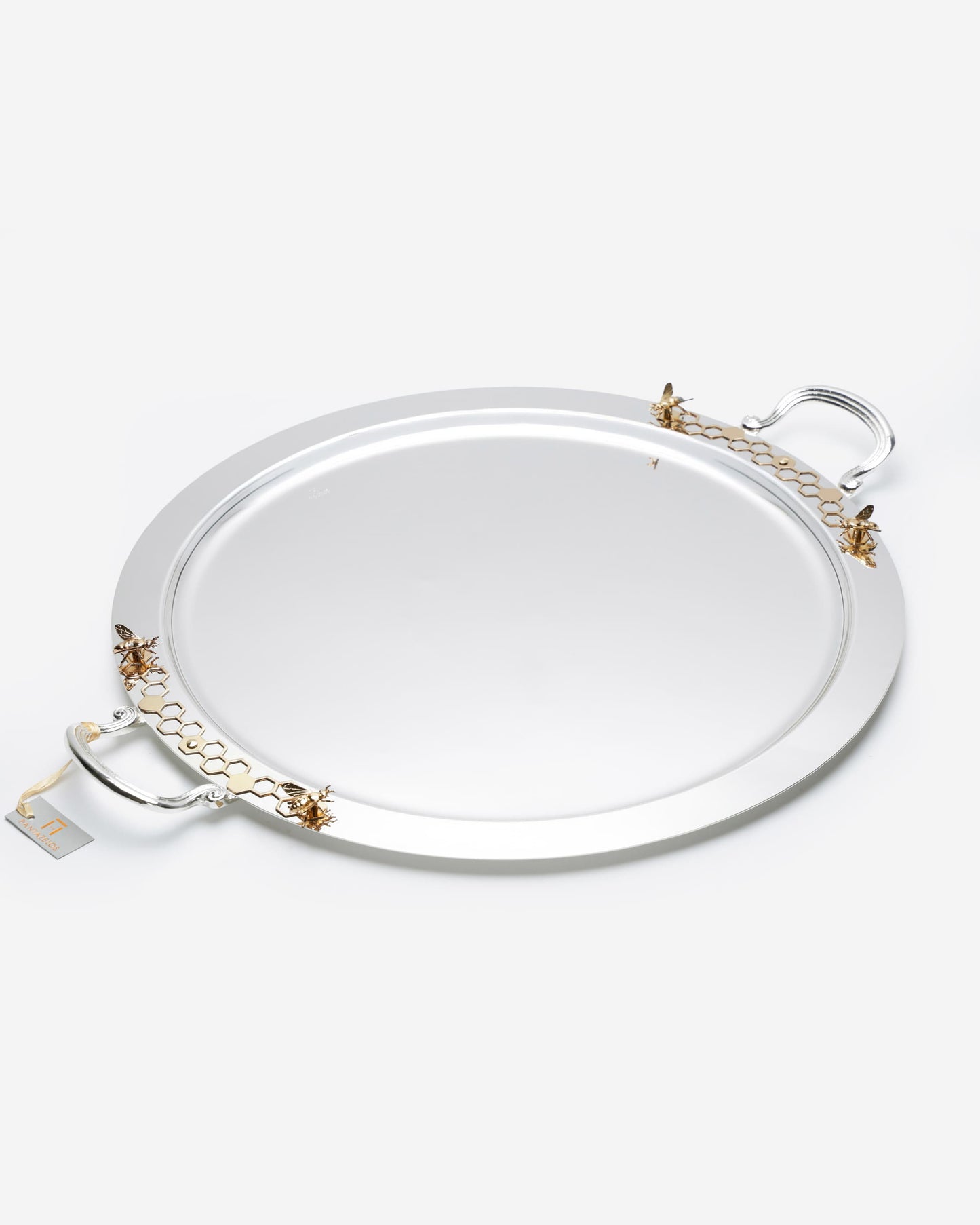 Pantazelos Honeybee Tray with Honeybee Decor on Two Sides and Simple Handle - 50 cm