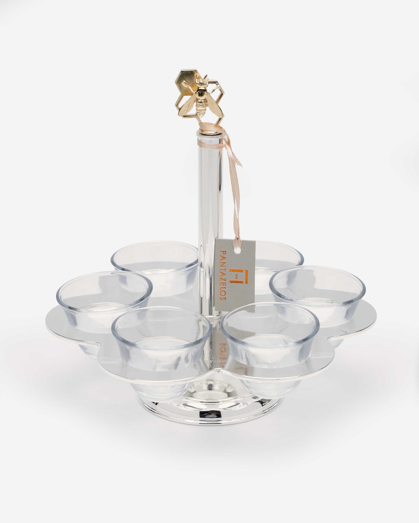 Pantazelos Stand For 6 Arab.Cof Cups (Cups Included) With Honeybee Knob
