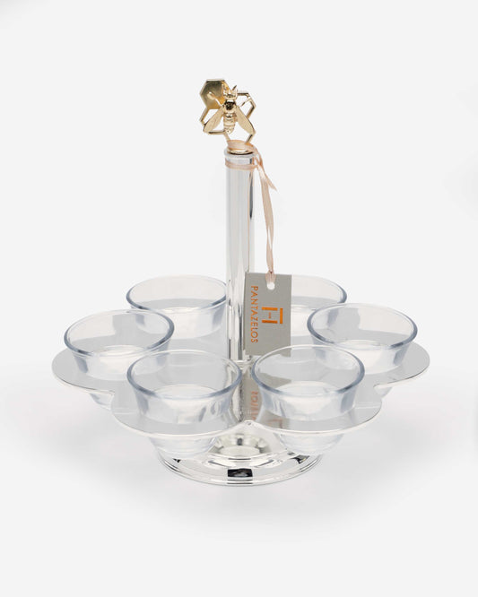 Pantazelos Stand For 6 Arab.Cof Cups (Cups Included) With Honeybee Knob