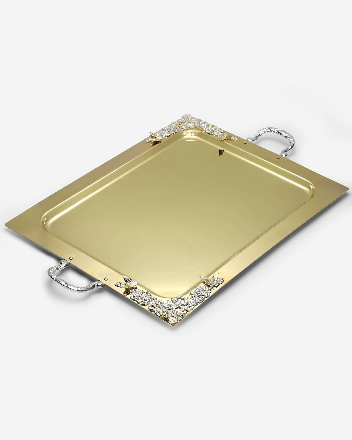 Pantazelos Tray with Flow Decor, Butterflies & Simple Handle – 55 × 45 cm
