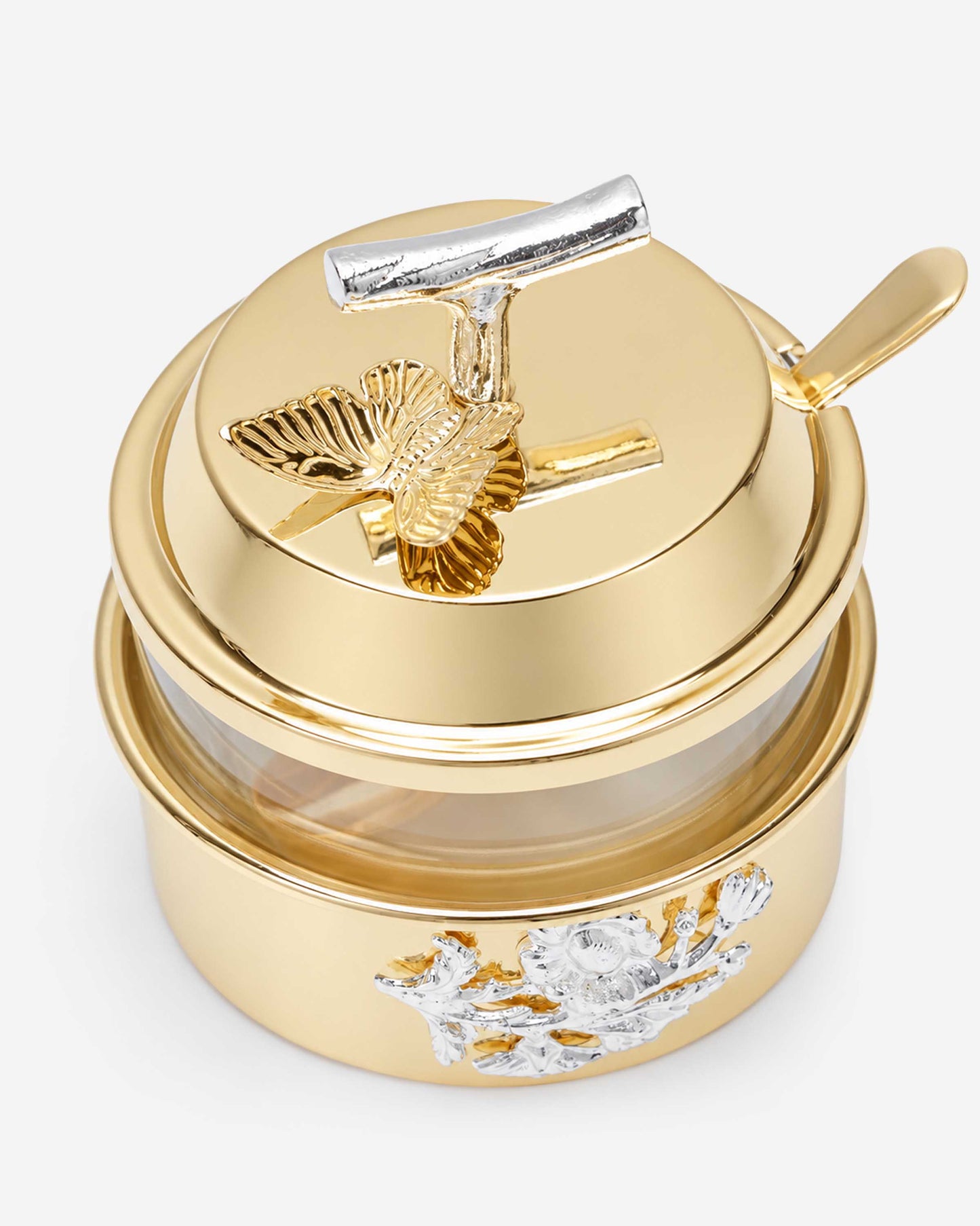 Pantazelos Sugar Pot with Case Cover & Flow Decor Butterfly Knob