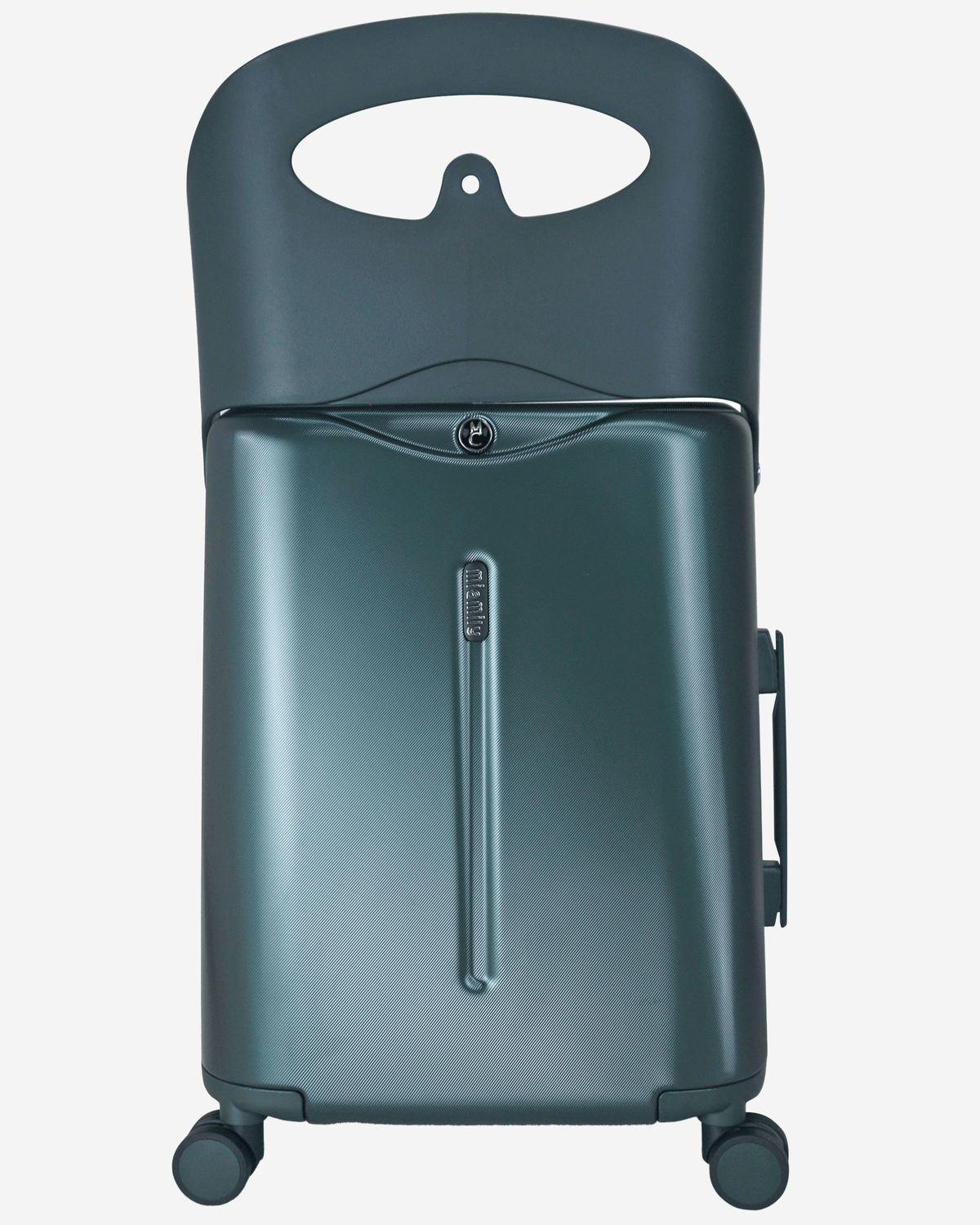 MiaMily Patented Design Luggage Travel Suitcase with Seat for Kids and Adults, 360° Degree Swivel Wheels Forest Green