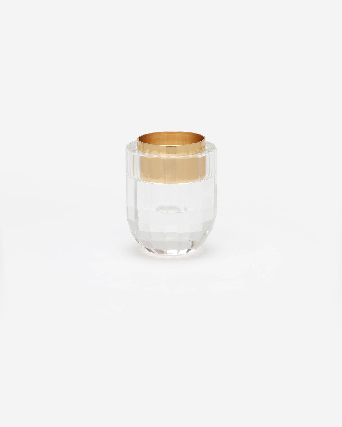 K9 Crystal Candle Holder For Tealight/ Taper #304 Ring Gold E-Coating