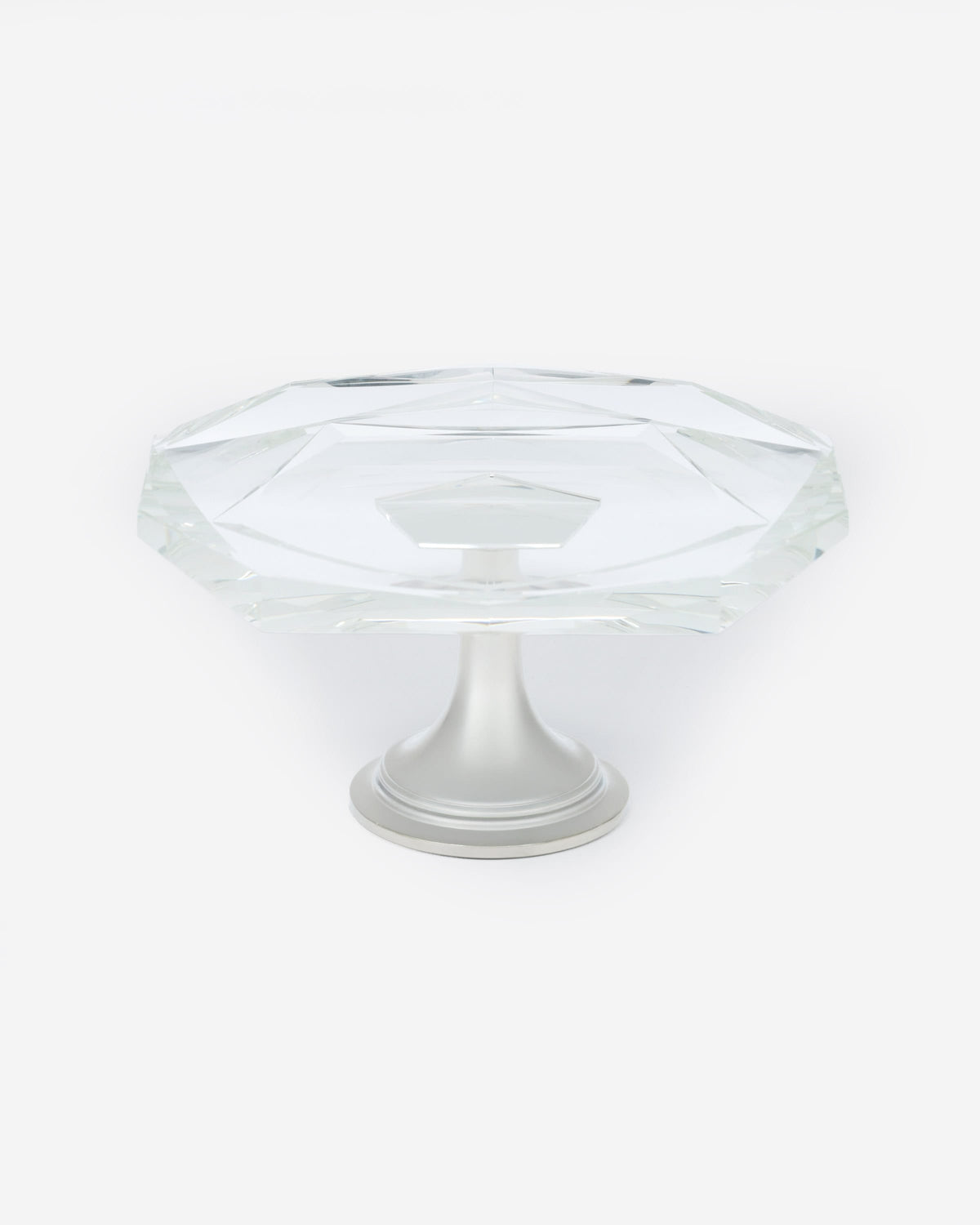 Winko Crystal Footed Cake Plate 24.5Cm Clear Silver 