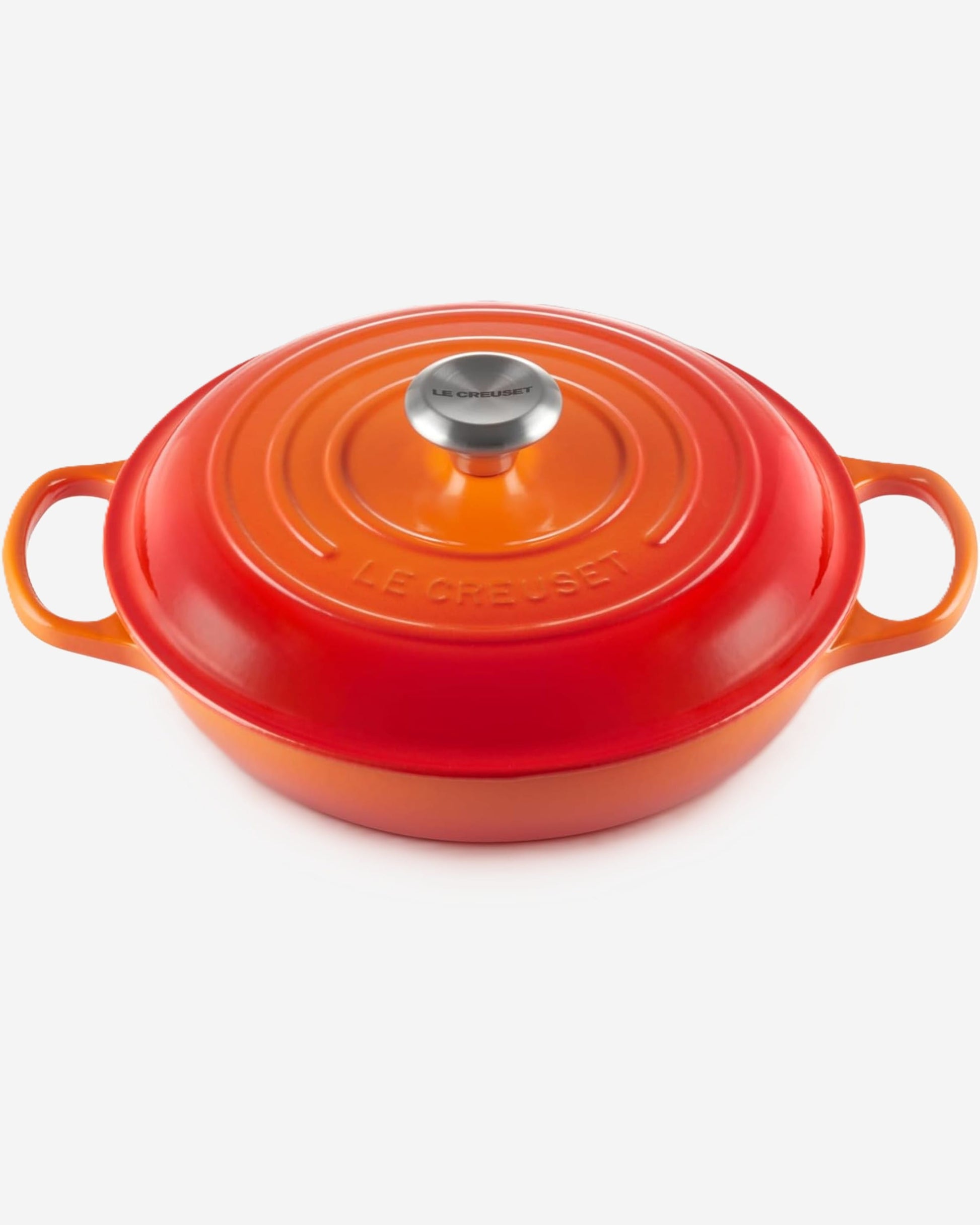 Signature Shallow Casserole/Braiser 30cm Flame Stainless Steel Knob