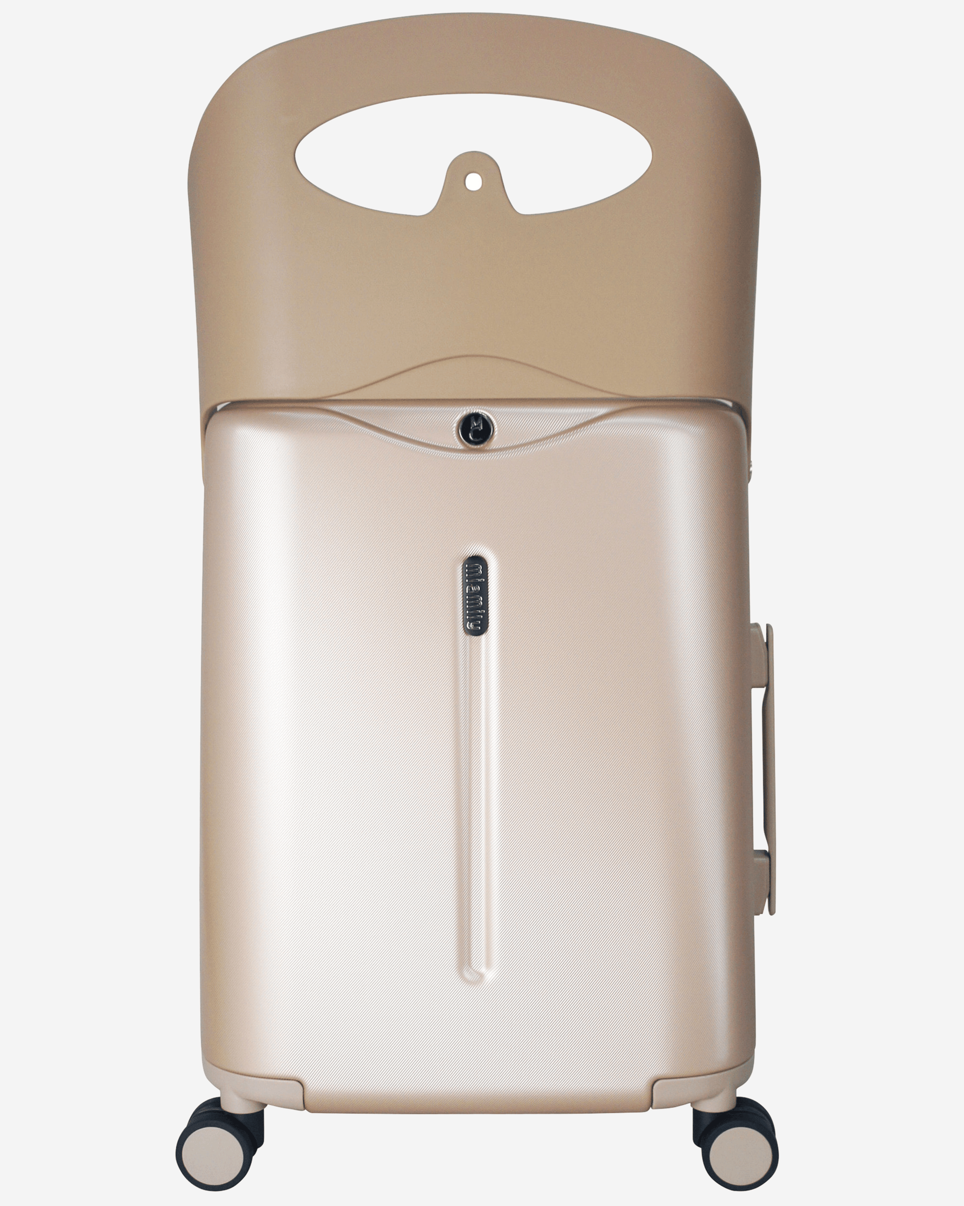 MiaMily Patented Design 18 inch Carry On Luggage Travel Suitcase with Seat for Kids and Adults, 360° Degree Swivel Wheels Mettalic Gold