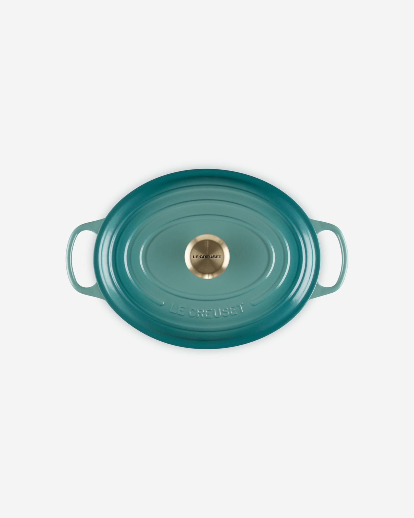Le Creuset Bleu Riviera L.Gold Knob Signature Oval Casserole/Oven 31Cm 6.3L