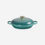 Le Creuset Bleu Riviera L.Gold Knob Signature Shallow Casserole/Braiser 26Cm 2.2L