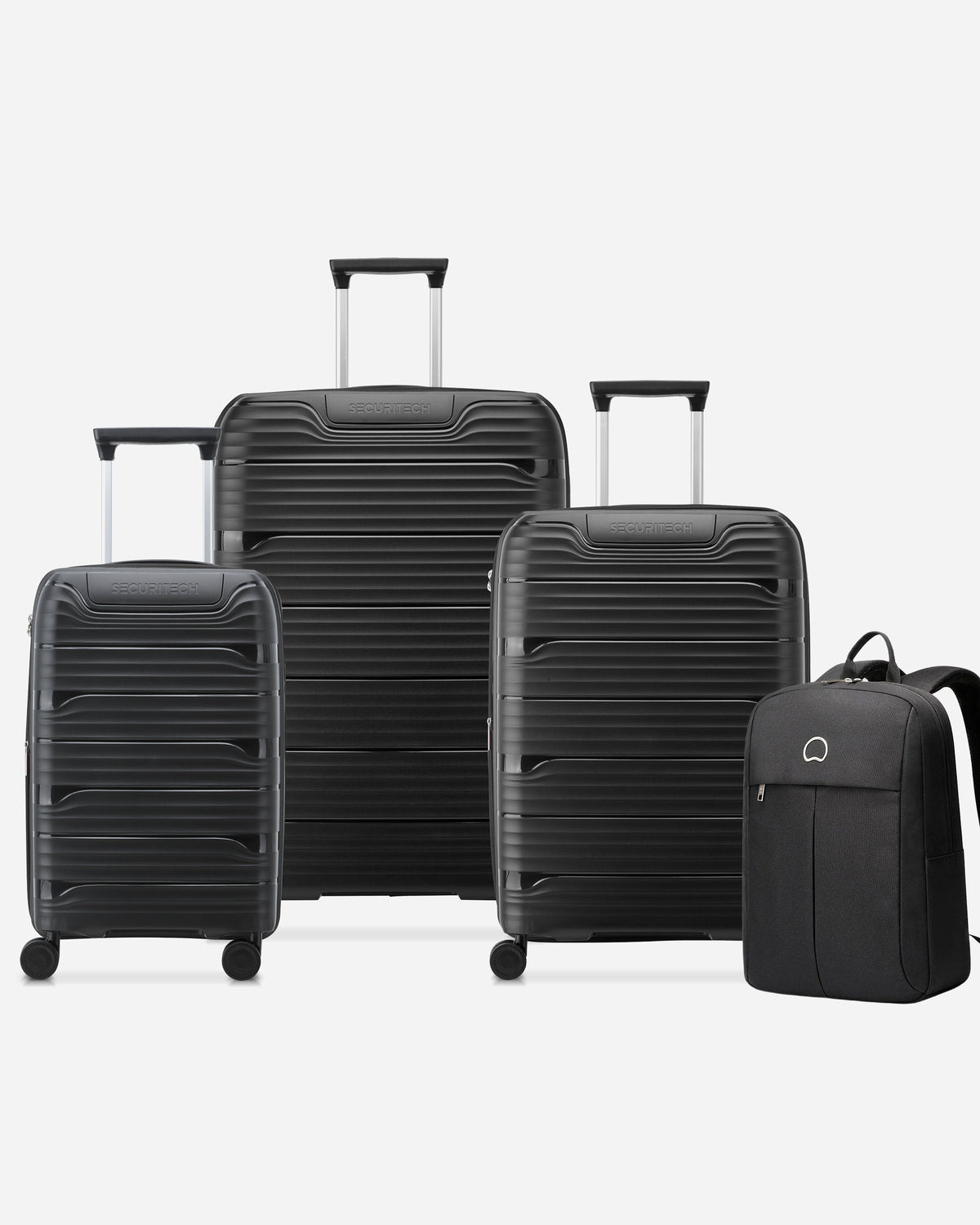 Delsey Paris Securitech Dune 3 Piece Set Expandable Luggage + Free Backpack