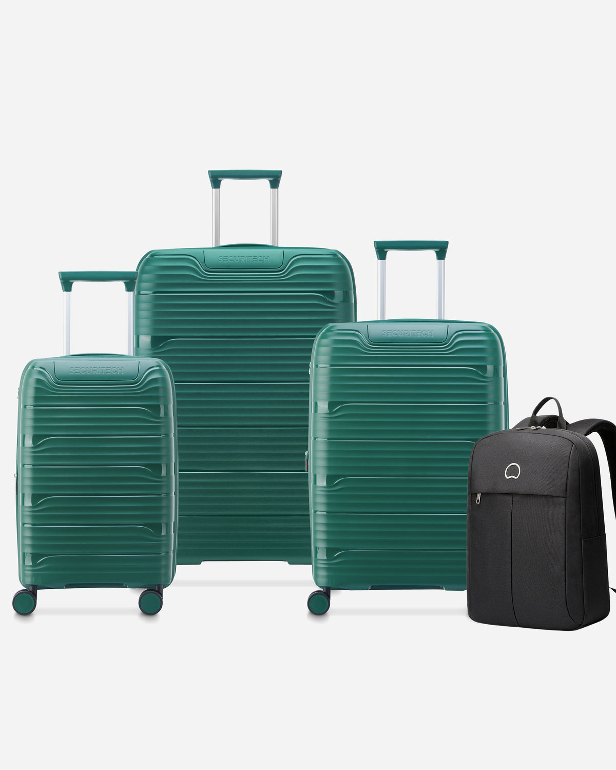 Delsey Paris Securitech Dune 3 Piece Set Expandable Luggage + Free Backpack