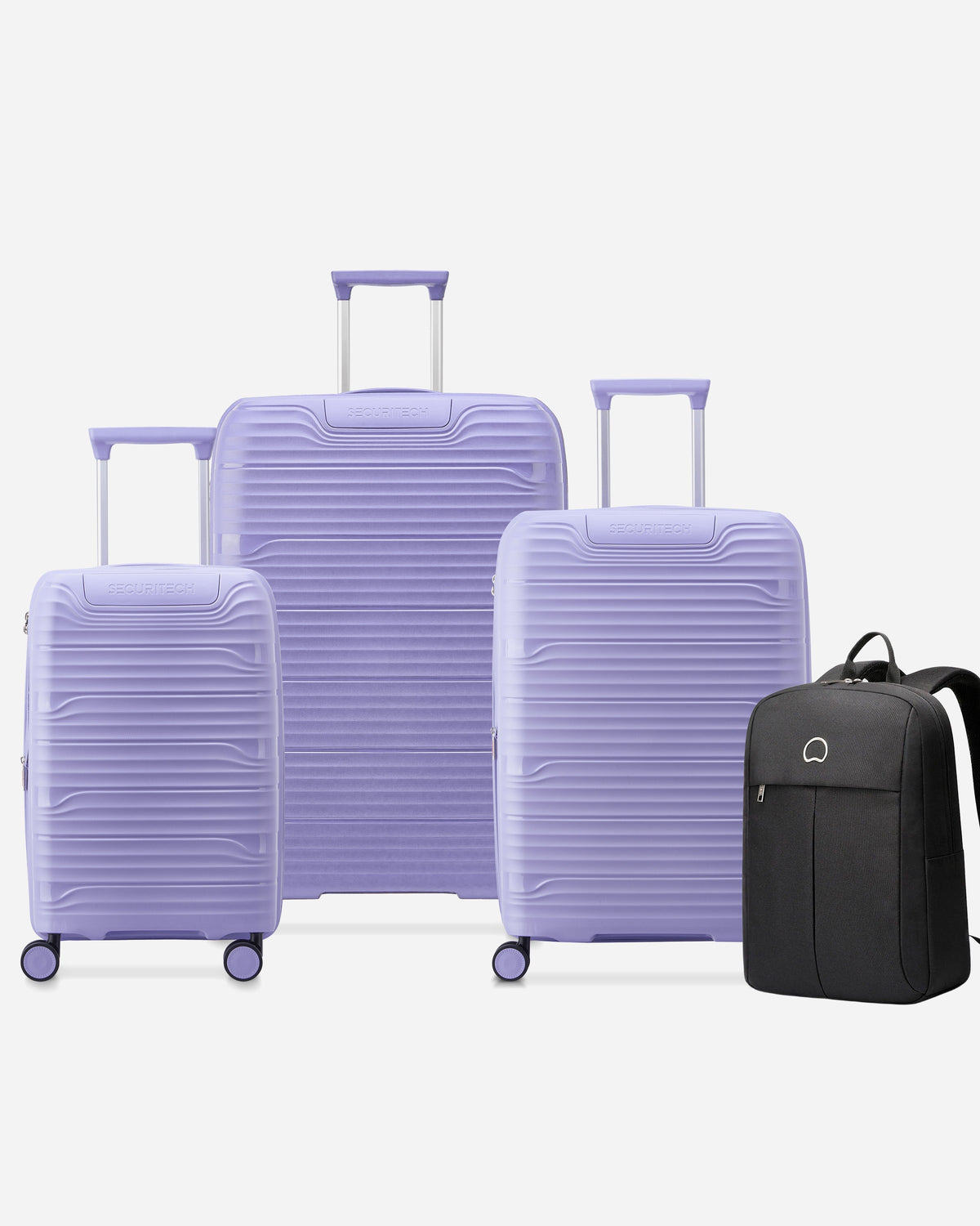 Delsey Paris Securitech Dune 3 Piece Set Expandable Luggage + Free Backpack