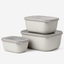 Mepal Cirqula Rectangular Bowl Set Nordic White – 750/1500/3000ml