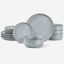 Cuisine Art BAV 12-Piece Stoneware Dinner Set Ash Grey