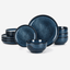 Cuisine Art RAH 12-Piece Stoneware Dinner Set Marble Blue
