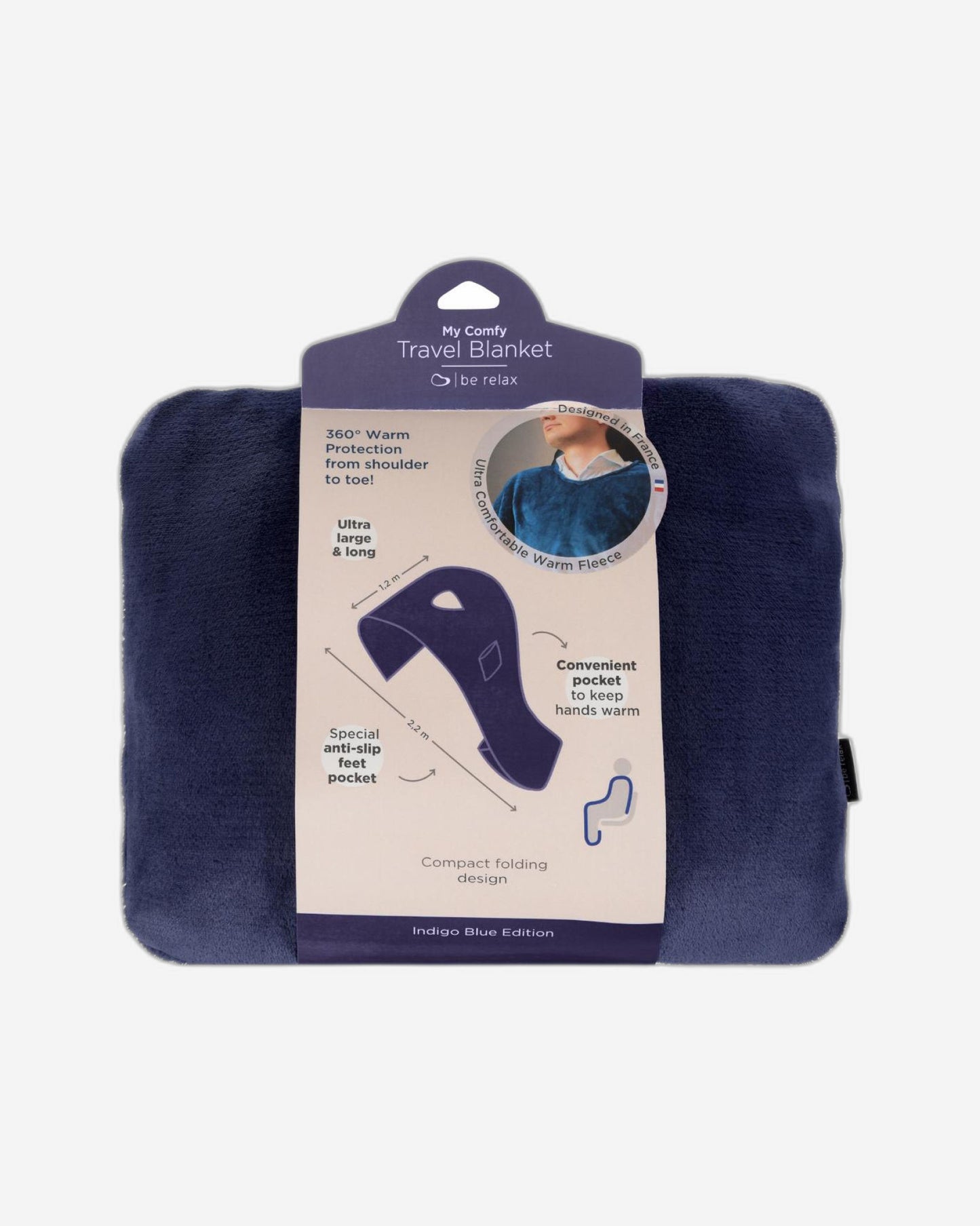 بطانية سفر مريحة من Be Relax - أزرق داكن