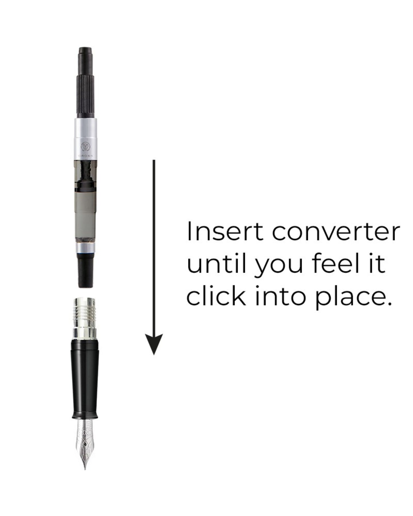 Cross Fountain Pen Converter Push-In Style