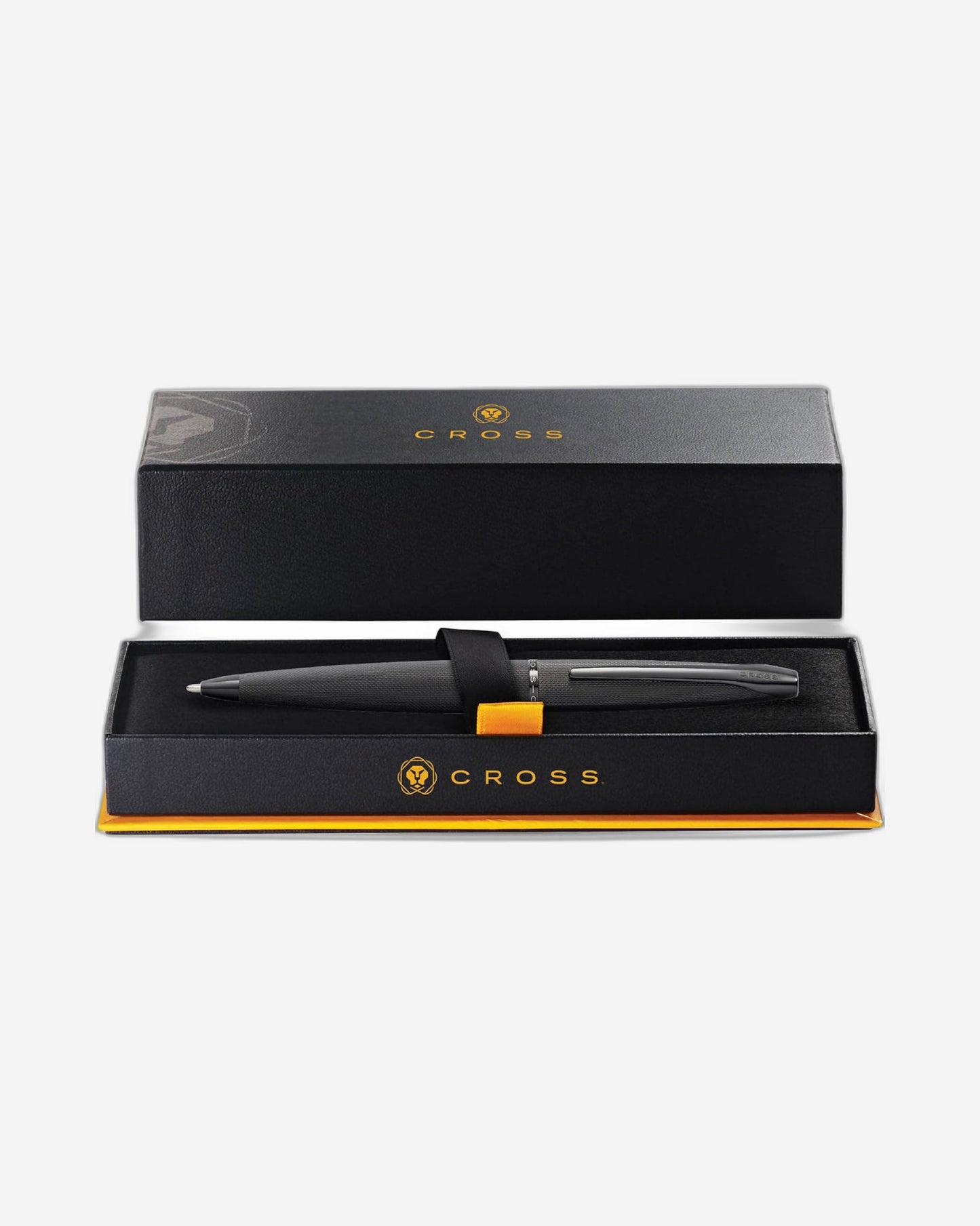 قلم حبر جاف Cross Atx® أسود مصقول بنقش ماسي آلي مع طلاء Pvd أسود مصقول - 882-41