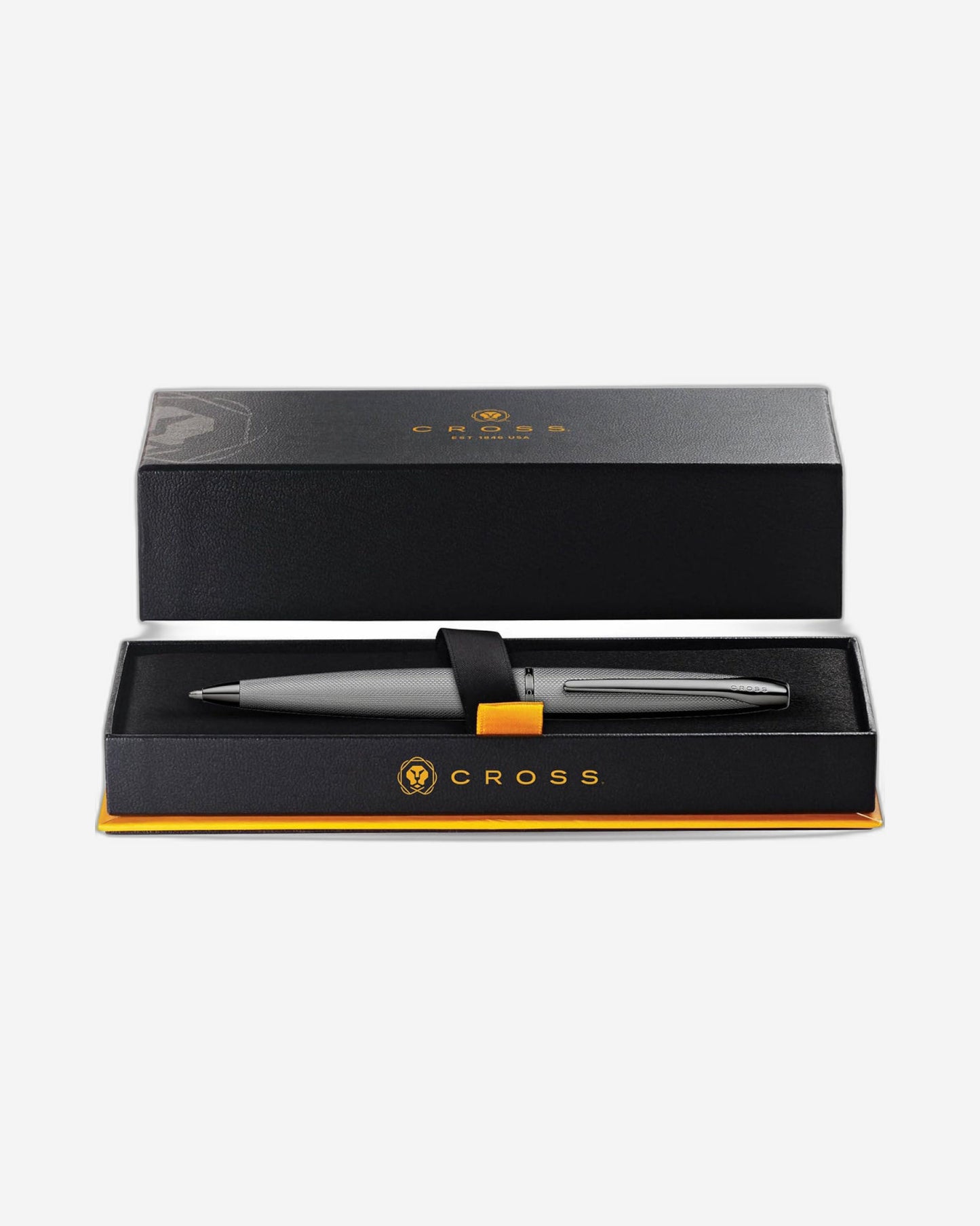 قلم حبر جاف Cross Atx® Titanium Grey Pvd بنمط ماسي محفور مع قلم حبر جاف مصقول Titanium Grey Pvd Appointments - 882-46