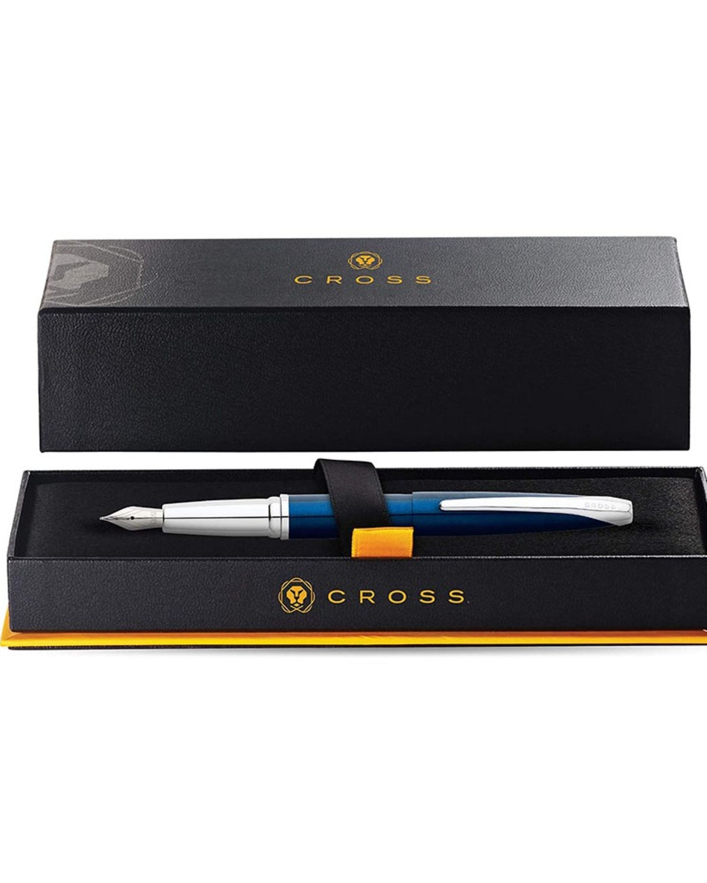 Cross Atx Translucent Blue Lacquer Fountain Pen with Medium Stainless Steel Nib 886-37MS