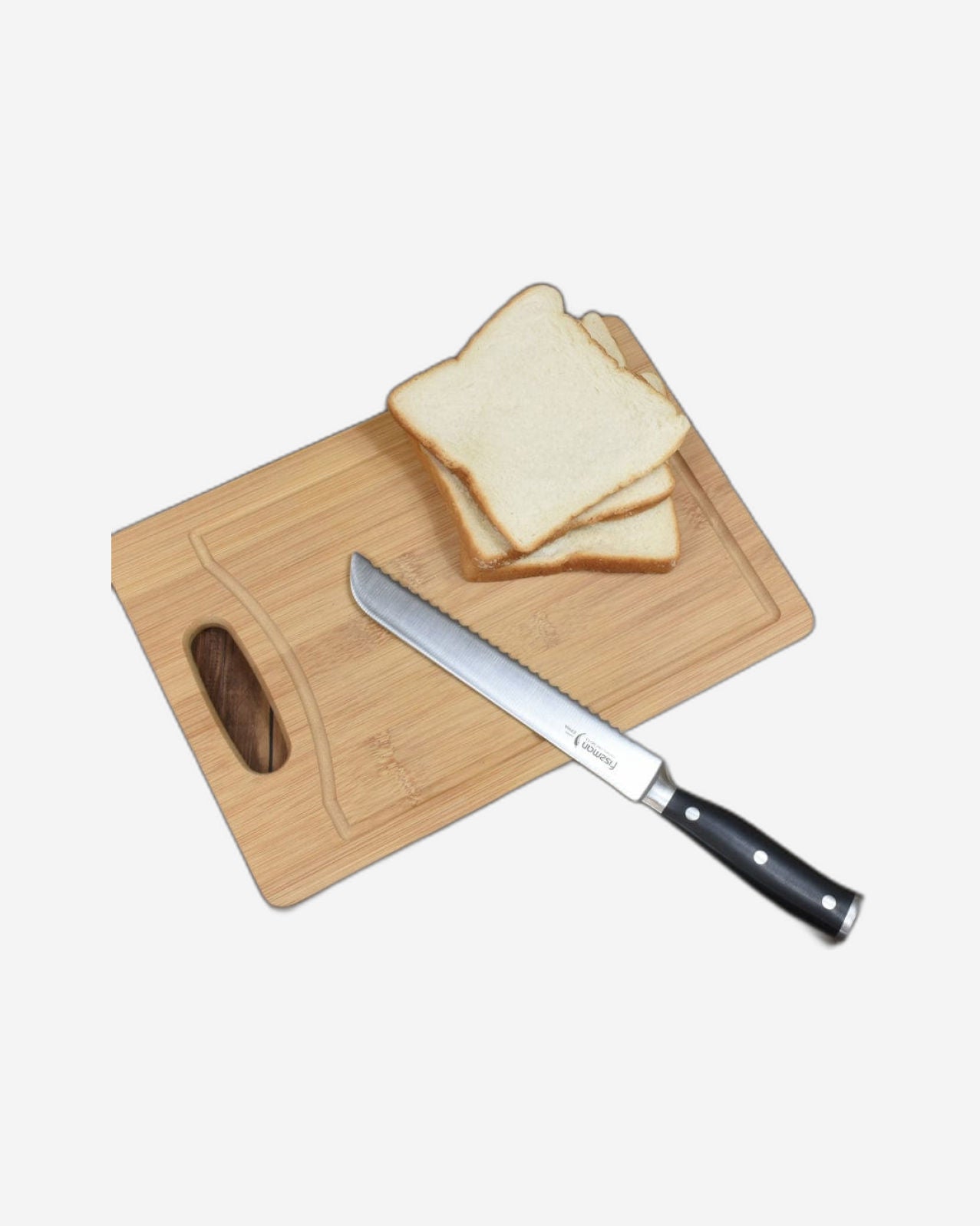 سكين خبز فيسمان من سلسلة إيفا، ستانلس ستيل، أسود/فضي، 20 سم