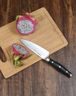 سكين طاهي فيسمان ملون غير لاصق من الفولاذ المقاوم للصدأ أسود/فضي، 6 بوصات