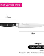 سكين تقطيع فيسمان من الفولاذ المقاوم للصدأ مع طلاء غير لاصق أسود/فضي، 7 بوصات