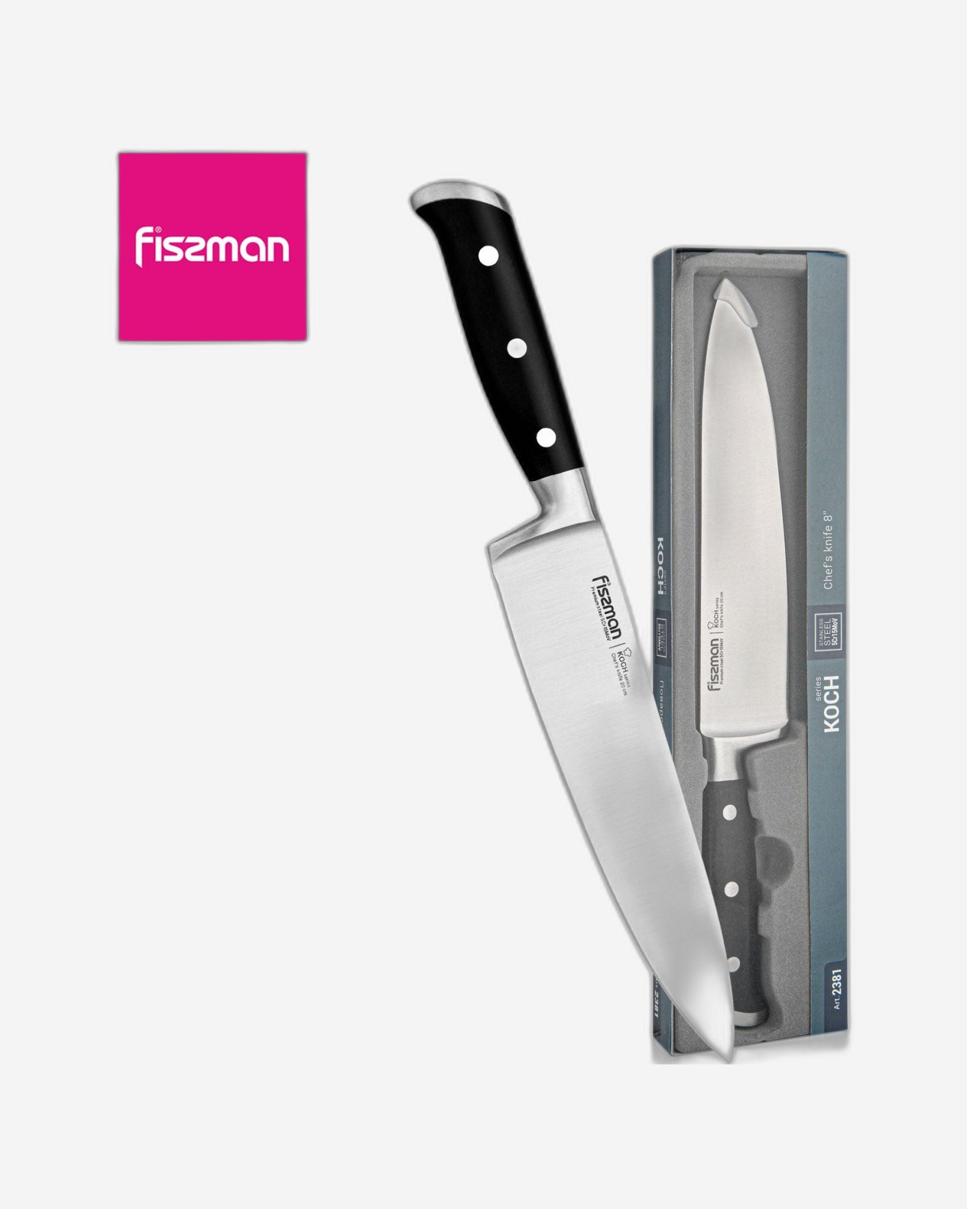 سكين الطاهي فيسمان 8 بوصة من سلسلة كوش (فولاذ 5Cr15MoV)