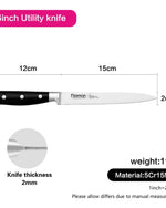 سكين فيسمان متعدد الاستخدامات، مقاس 6 بوصات، سلسلة كوش (فولاذ 5Cr15MoV)