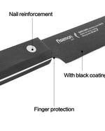 سكين تقطيع فيسمان من الفولاذ المقاوم للصدأ مع طلاء غير لاصق أسود/فضي 8 بوصة