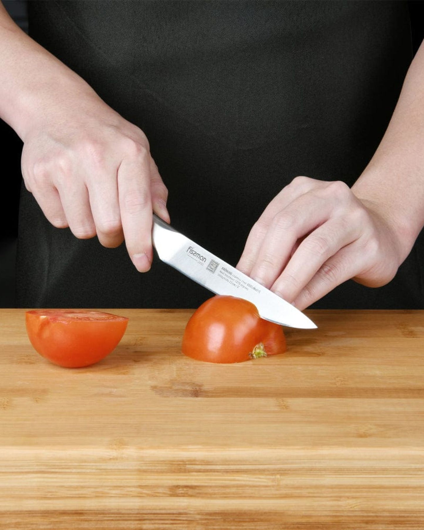 سكين فيسمان متعدد الاستخدامات من الفولاذ المقاوم للصدأ، سلسلة كرونونج، فضي/أسود، 5 بوصات