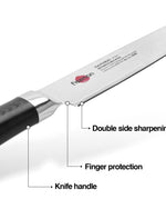 سكين فيسمان متعدد الاستخدامات، ساموراي موساشي، 11 سم (فولاذ دمشقي)