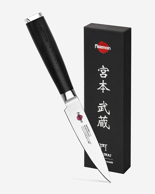 سكين تقشير فيسمان ساموراي موساشي، 4 بوصات، 10 سم (فولاذ دمشقي)