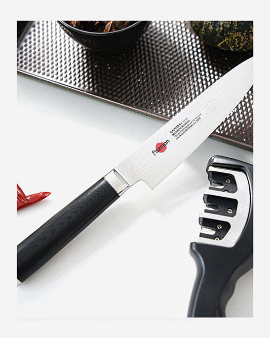 سكين الطاهي فيسمان ساموراي موساشي، 6 بوصات، 15 سم (فولاذ دمشقي)