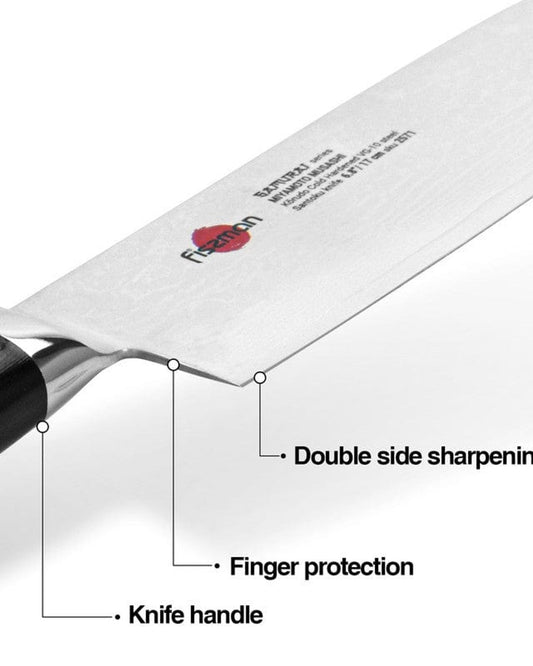 فيسمان 6.8" سكين سانتوكو ساموراي موساشي 17 سم (فولاذ دمشق)