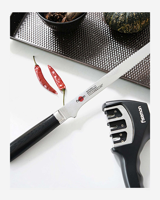 سكين تقطيع فيسمان ساموراي موساشي 8 بوصات 20 سم (فولاذ دمشقي)