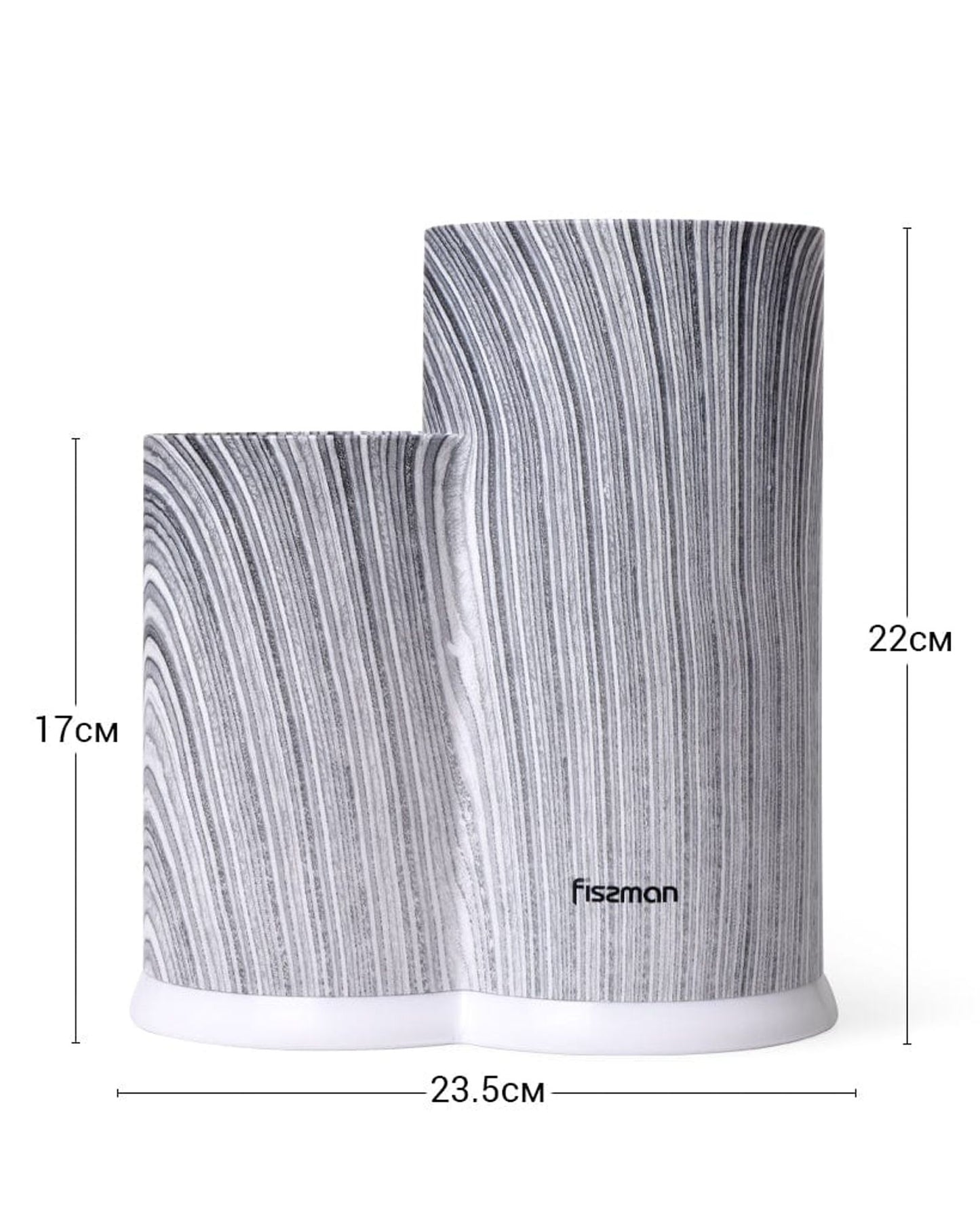 منظم سكاكين وأدوات مطبخ من فيسمان، لون رمادي رخامي