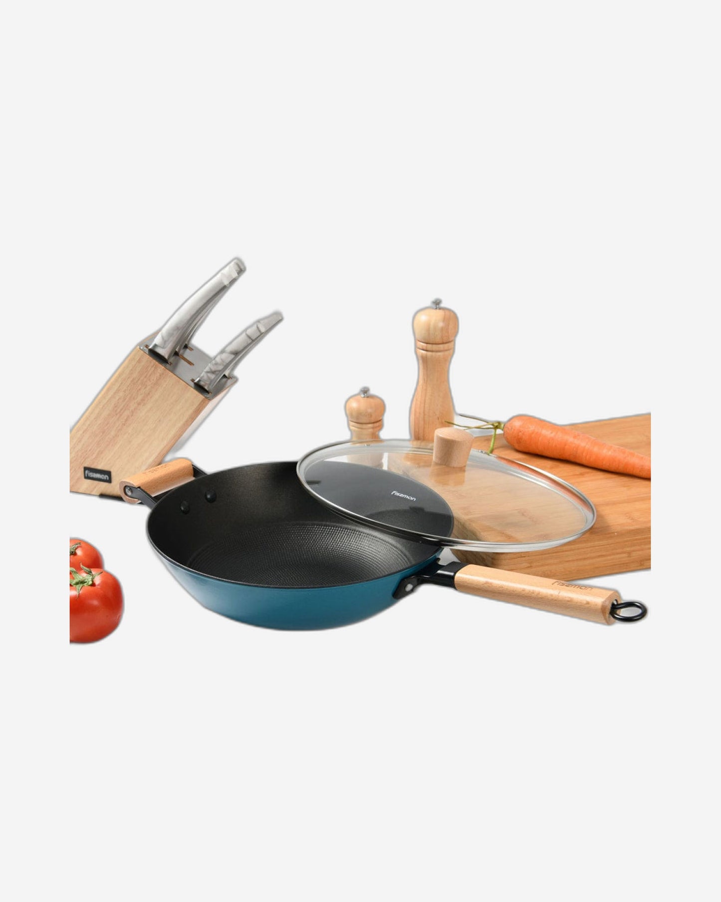 مقلاة ووك فيسمان أسود/بيج/أزرق